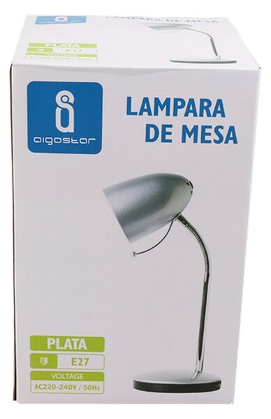 Lampada da scrivania Argento E27 con base e braccio regolabile Aigostar