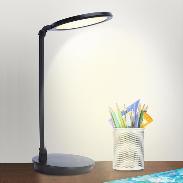Lampada da tavolo Led Circle Nera 8W con ricarica USB Dimmerabile con temperatura colore regolabile Aigostar