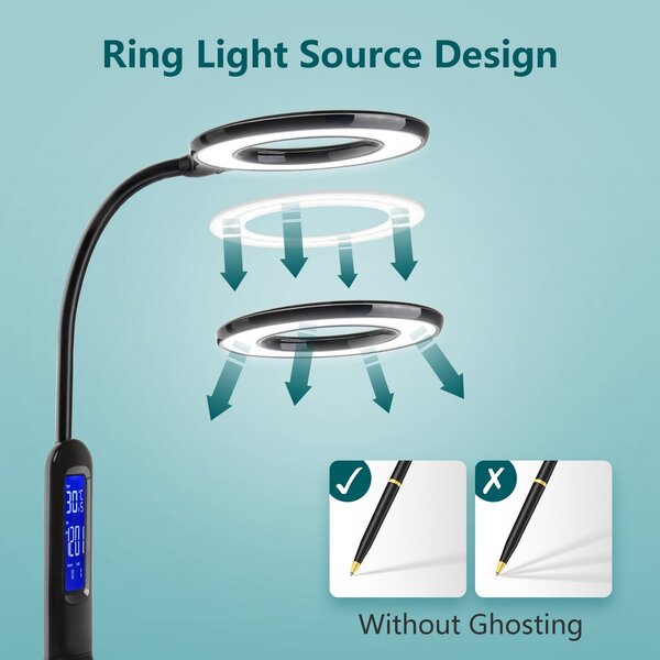 Lampada da tavolo Led Nera 7W Dimmerabile con temperatura colore regolabile Aigostar