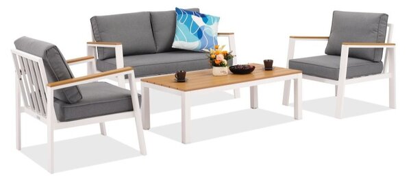 Zakintos Coffee 4 set in alluminio bianco Garden Point