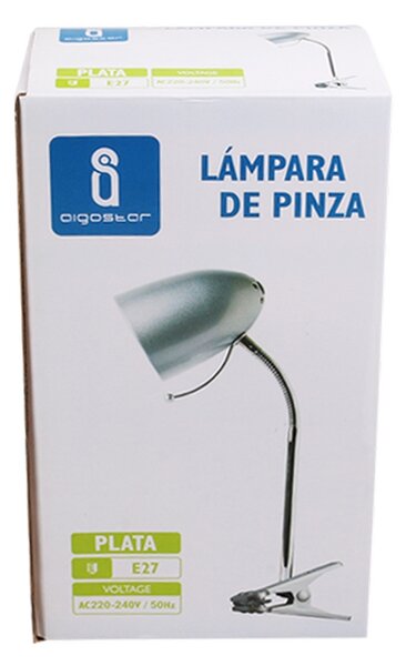 Lampada da scrivania Argento E27 con clip e braccio regolabile Aigostar