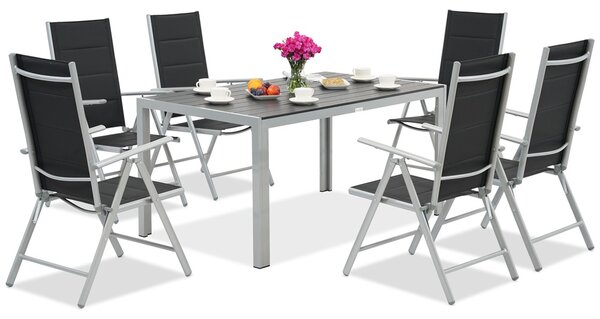 Set da giardino in alluminio Polywood Verona per 6 persone Garden Point
