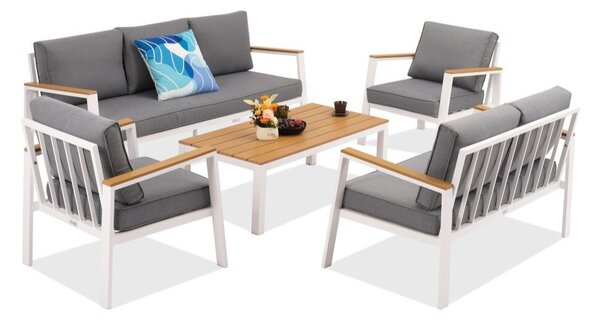 Zakintos Coffee 7 set in alluminio bianco Garden Point