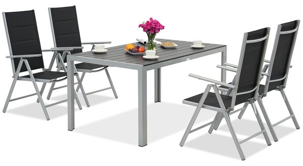 Set da giardino in alluminio Polywood Verona per 4 persone Garden Point