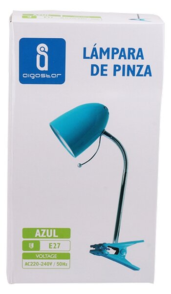 Lampada da scrivania Blu E27 con clip e braccio regolabile Aigostar