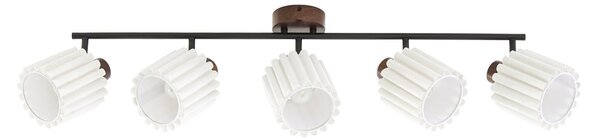 Plafoniera Lindby, Shiloh, dimmerabile, Legno, Soggiorno, Tessuto / Tessile, Moderno