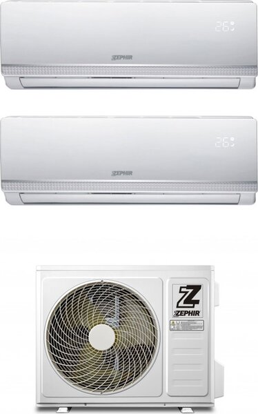 Zephir Climatizzatore Dual Split Inverter 9000 + 12000 Btu /h Inverter Classe A++/A+ (Unit Interna + Unit Esterna) - ZDUO 9000 + 12000