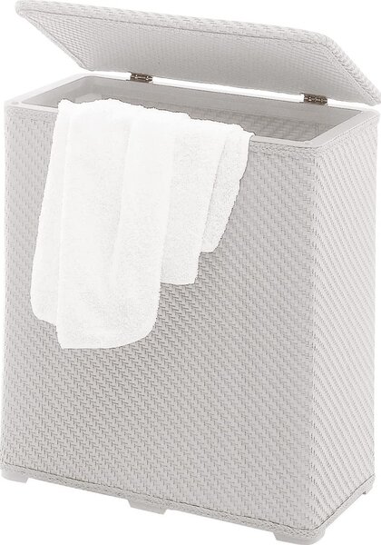 GEDY Cesto Portabiancheria Contenitore Bucato Sporco in Plastica Dimensione 28x50x55h cm colore Bianco - 203802