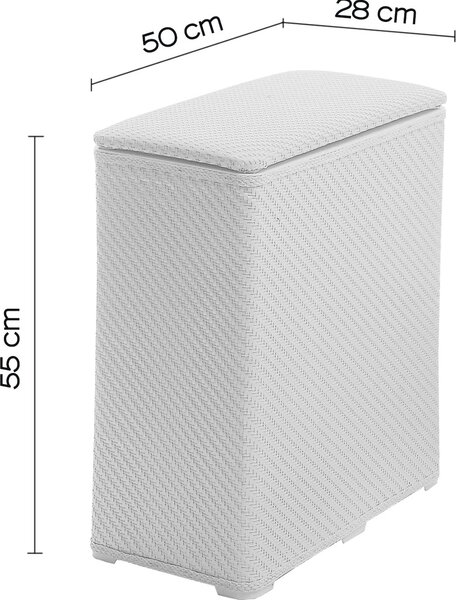 GEDY Cesto Portabiancheria Contenitore Bucato Sporco in Plastica Dimensione 28x50x55h cm colore Bianco - 203802
