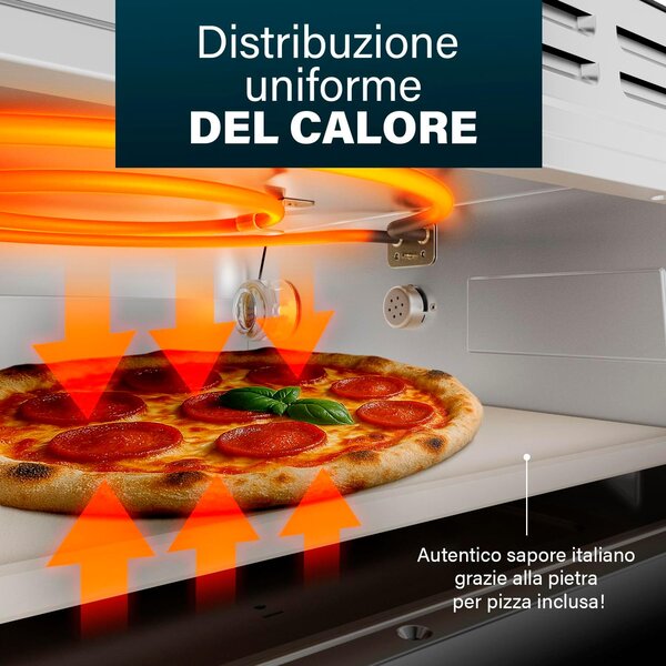 PRINCESS Forno per Pizza elettrico Potenza 2100 Watt Max 400C con Timer - 112780
