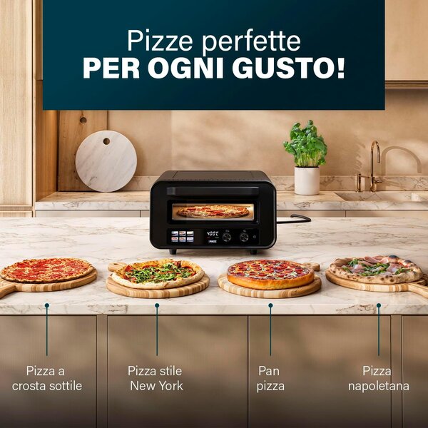 PRINCESS Forno per Pizza elettrico Potenza 2100 Watt Max 400C con Timer - 112780