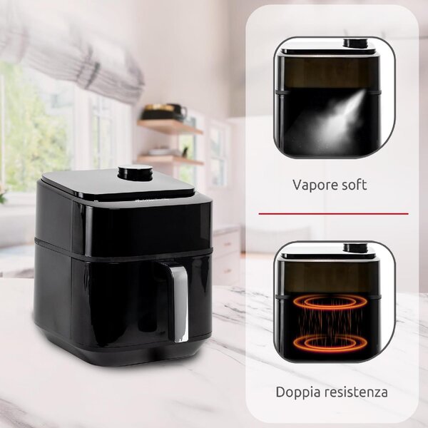 Melchioni Friggitrice ad Aria Capacit 6.5 Litri Potenza 1700 Watt con Timer colore Nero - 118340037 Chiara