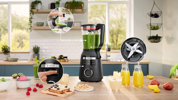 Bosch Frullatore con Bicchiere Capacit 2 Litri Potenza 1800W 6 Velocit colore Nero serie 6 - MMB6652B