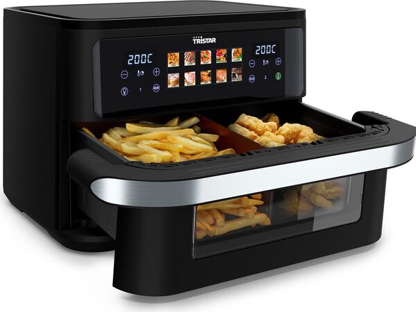 TRISTAR Friggitrice ad Aria Dualzone Flex Capacit 10 Litri Potenza 2800W colore Nero - FR 9078
