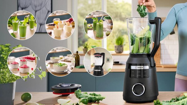 Bosch Frullatore con Bicchiere Capacit 2 Litri Potenza 1800W 6 Velocit colore Nero serie 6 - MMB6652B