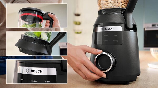 Bosch Frullatore con Bicchiere Capacit 2 Litri Potenza 1800W 6 Velocit colore Nero serie 6 - MMB6652B
