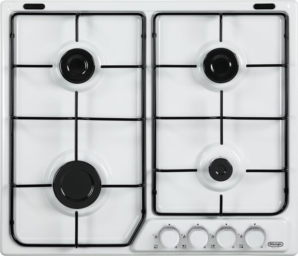 De Longhi Piano Cottura 4 Fuochi a Gas da Incasso Larghezza 60 cm colore Bianco - FFB46ASV
