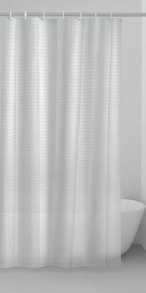 GEDY Tenda da doccia Materiale PEVA 180x200 cm con Decoro 3D colore Bianco - TVI 1357 1830 G-Ice