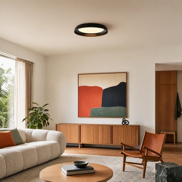 Plafoniera Lindby, Florie, Nero, Soggiorno, Plastica, Moderno