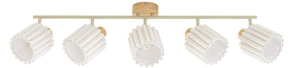 Plafoniera Lindby, Shiloh, dimmerabile, Legno, Soggiorno, Tessuto / Tessile, Moderno