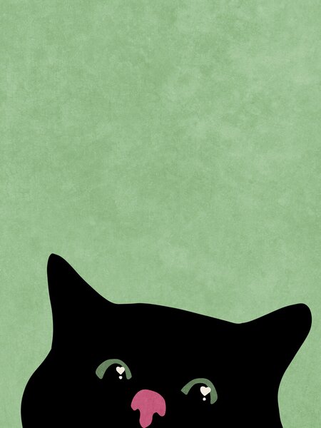 Illustrazione Curious cat, Raissa Oltmanns, (30 x 40 cm)