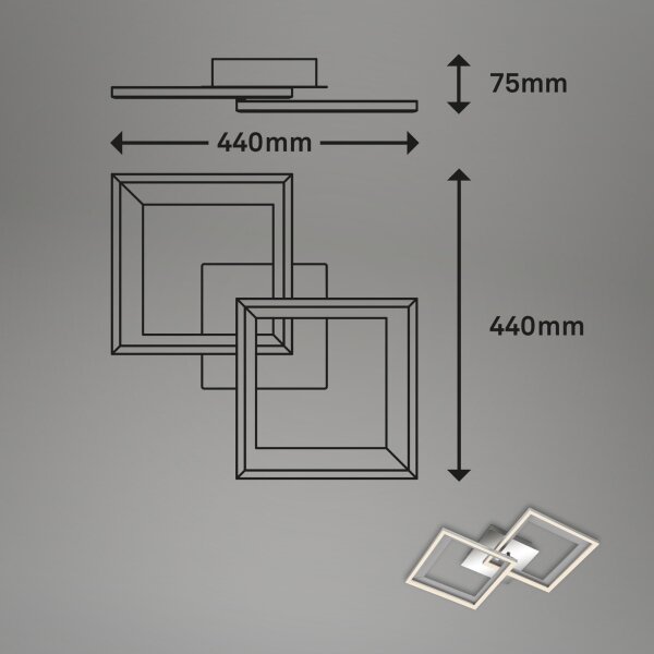 Brilo - Lampadario a plafone LED dimmerabile FRAME 2xLED/11W/230V