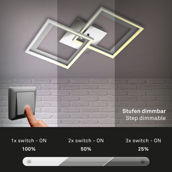 Brilo - Lampadario a plafone LED dimmerabile FRAME 2xLED/11W/230V