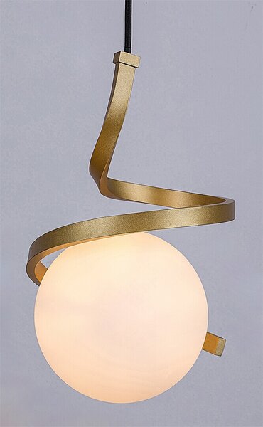 Rabalux 72126 Lampada a sospensione 1 spot Sarabi, E27, bianco-oro, rotonda, moderna, ø150mm