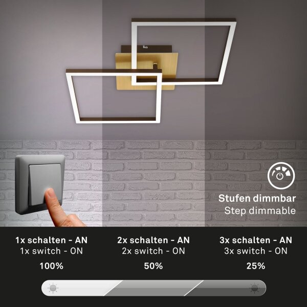 Briloner 3210-017 - Lampada LED da soffitto dimmerabile FRAME 2x11W/230V oro