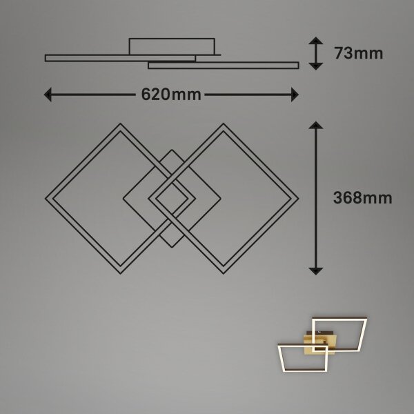 Briloner 3210-017 - Lampada LED da soffitto dimmerabile FRAME 2x11W/230V oro