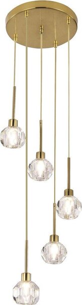 Rabalux 5396 Lampada a sospensione 5 spot Kassia, G9, oro, sferica rotonda, classica, ø300mm