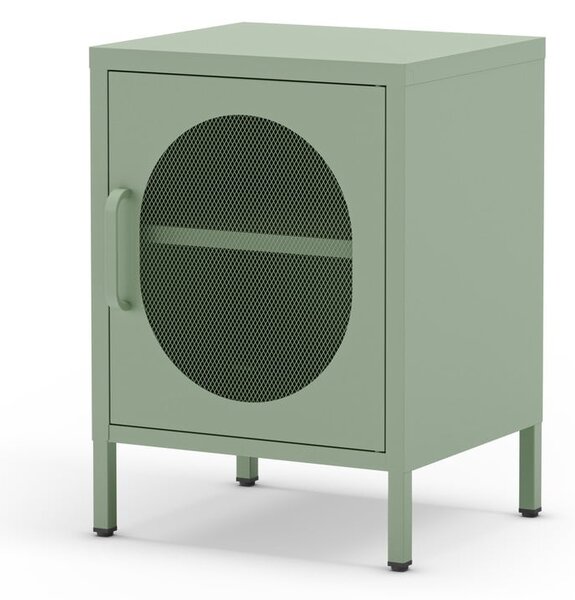 Comodino in metallo color menta Diora - Marckeric