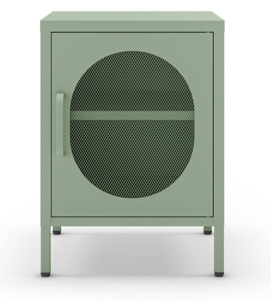 Comodino in metallo color menta Diora - Marckeric