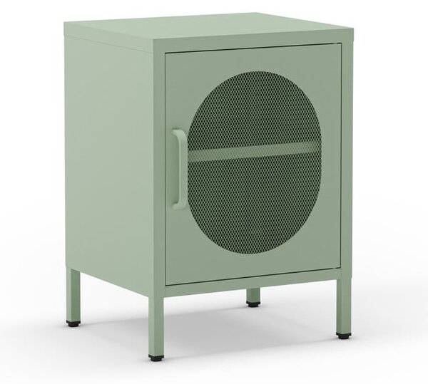 Comodino in metallo color menta Diora - Marckeric