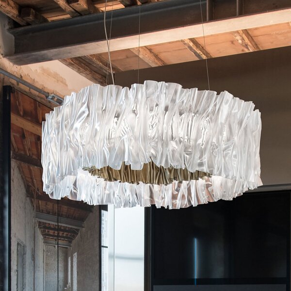 Lampada a sospensione Slamp, Accordéon, dimmerabile, Trasparente, Soggiorno, Plastica, Design