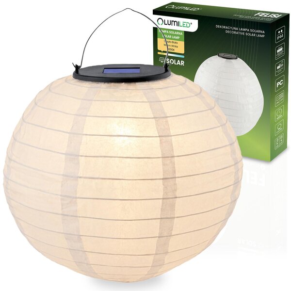 Lampada da giardino solare FELISI con illuminazione a LED, lanterna in stile origami, 20 cm, LUMILED