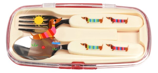 Posate per bambini in acciaio inox 2 pz Sausage Dog – Rex London