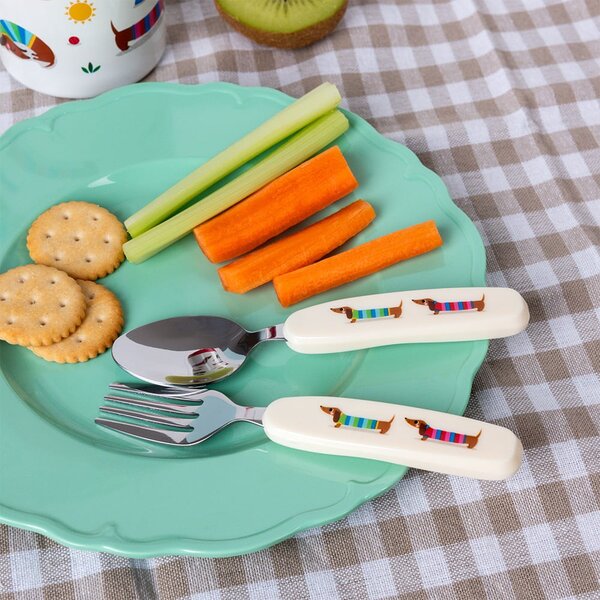 Posate per bambini in acciaio inox 2 pz Sausage Dog – Rex London
