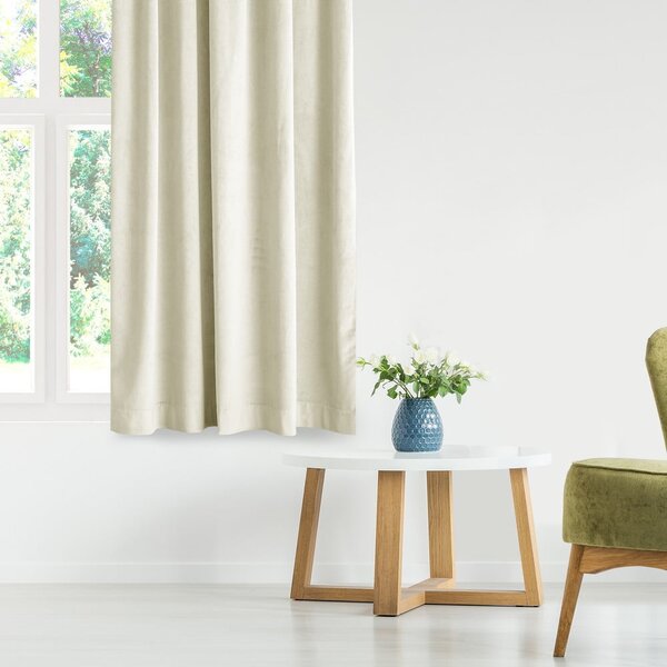 Tenda parzialmente oscurante color crema in velluto 140x245 cm – Restilo