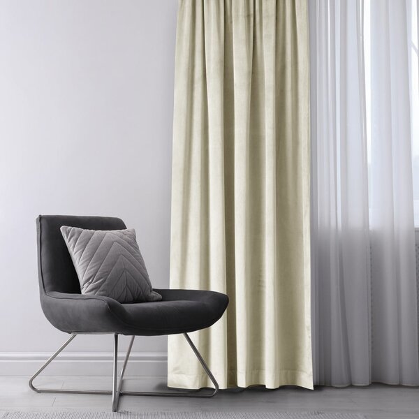Tenda parzialmente oscurante color crema in velluto 140x245 cm – Restilo