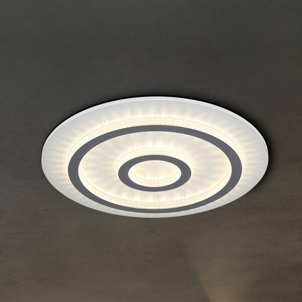 Globo Plafoniera soffitto Jayden, dimmerabile, Bianco / Opale, Soggiorno / Sala da pranzo, Metallo, Plafoniera