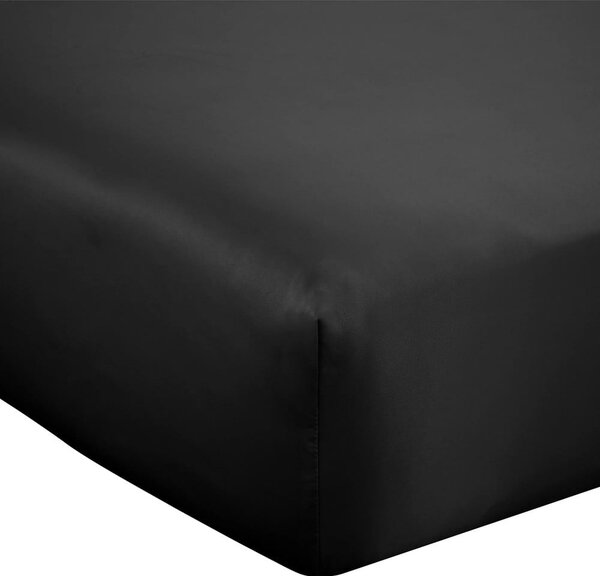 Lenzuolo con angoli nero in raso di seta 90x190 cm Silky Soft – Catherine Lansfield