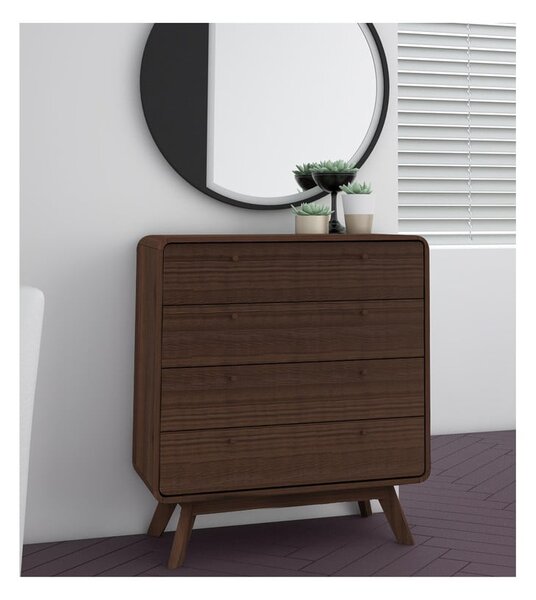 Cassettiera alta marrone scuro effetto noce 80x88 cm Caitlin - Støraa