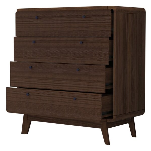 Cassettiera alta marrone scuro effetto noce 80x88 cm Caitlin - Støraa