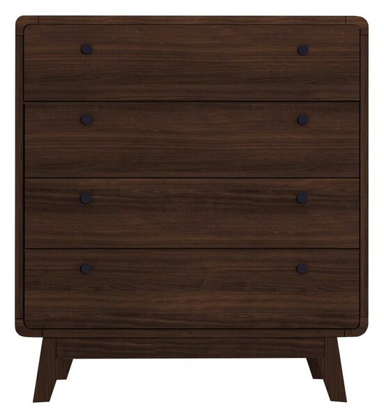 Cassettiera alta marrone scuro effetto noce 80x88 cm Caitlin - Støraa