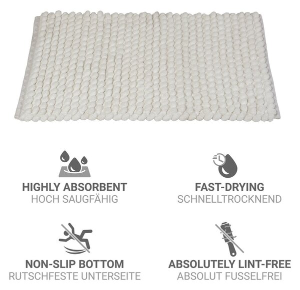 Tappetino per il bagno bianco in tessuto 50x80 cm Solivo – Wenko