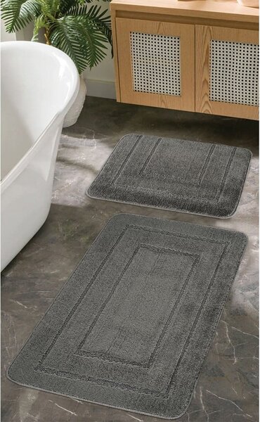 Set di tappetini per il bagno color antracite 2 pz 50x80 cm Cerceve – Foutastic