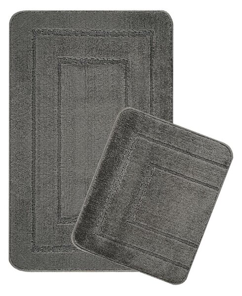 Set di tappetini per il bagno color antracite 2 pz 50x80 cm Cerceve – Foutastic