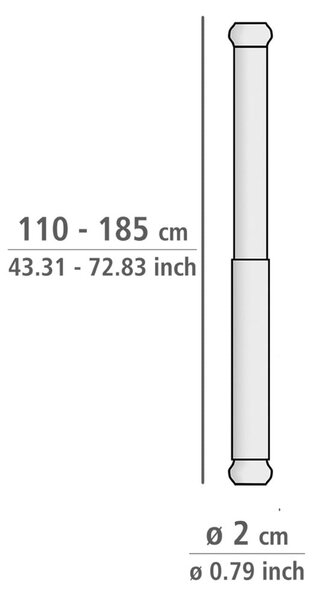 Asta per tenda da doccia color argento lucido 110 - 185 cm – Wenko