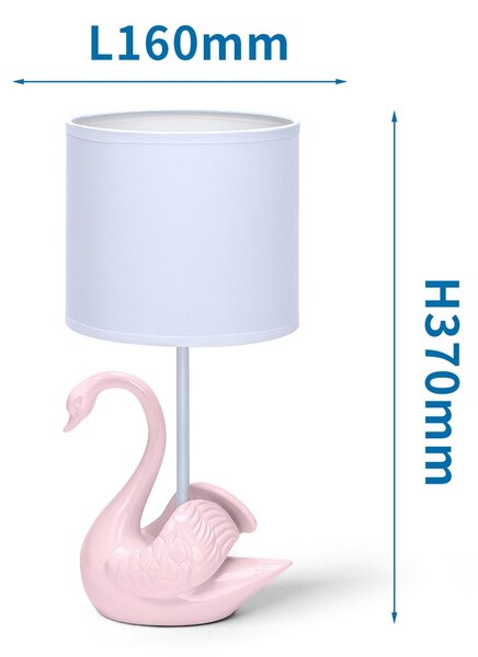 Abatjour Cigno lampada da tavolo Rosa e bianca E14 Aigostar